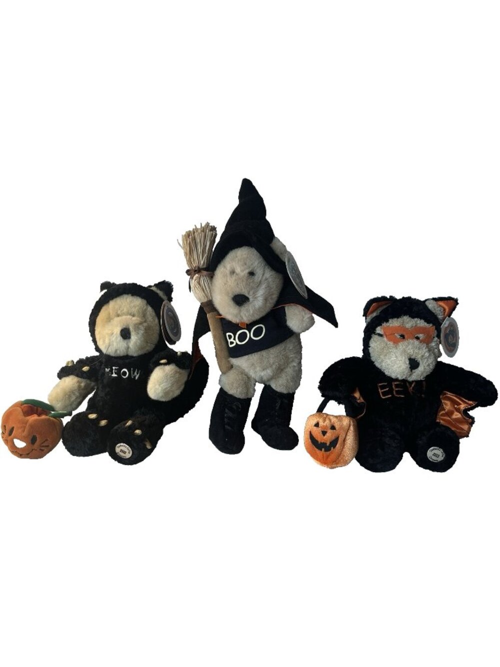 Vtg Lot Starbucks Barista Bearista Halloween Witch Boo Meow Kitty Eek Bat Plush